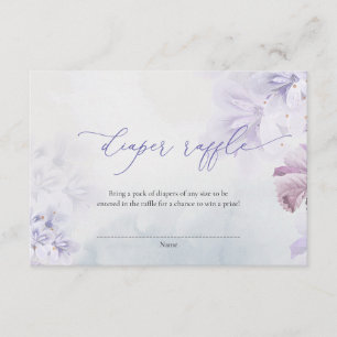 Boho Dusty lila vår blommor diaper raffle Tilläggskort