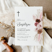 boho dusty ro blommigt baptism