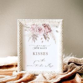 Boho Dusty Ro Hur många Kisses Möhippa-spel Poster