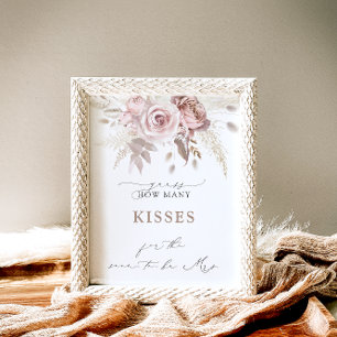 Boho Dusty Ro Hur många Kisses Möhippa-spel Poster