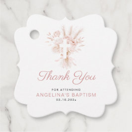 boho dusty ro pampas blommigt baptism gåvor etiketter