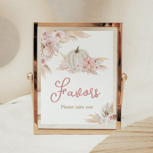 Boho Dusty Ro Pumpkin Baby Shower Favors favoriter Poster