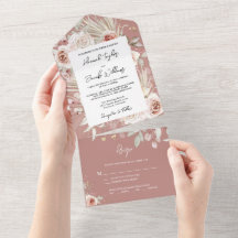 Boho Dusty Ro Rustic Blommigt med OSA Bröllop