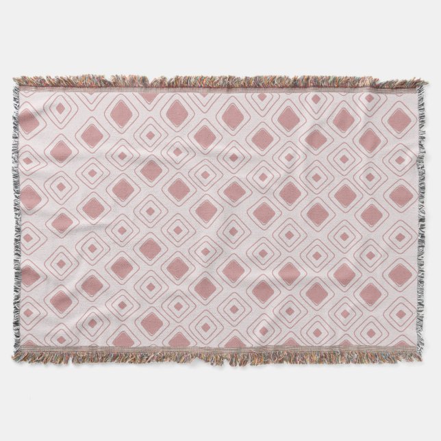 Boho Dusty Ro-stammen Geometric Aztec Mönster Filt (Framsidan)