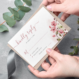 Boho dusty ro vattenfärgen blommigt bröllop OSA kort