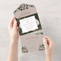 Boho Dusty Rosa Blommigt Bouquet Bröllop