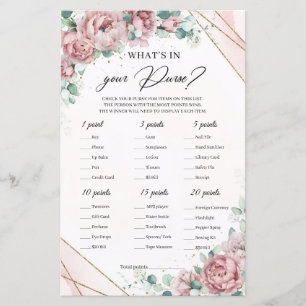Boho dusty rosa blommigt What is in Your Purse Gam