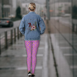 Boho Dusty Rosa Gult Botanicals Leggings