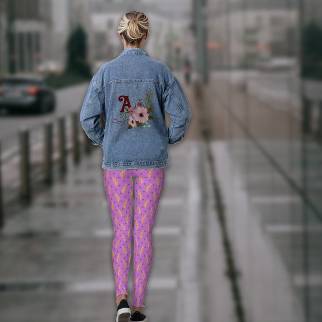 Boho Dusty Rosa Gult Botanicals Leggings (Skapare uppladdad)