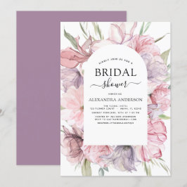 Boho Dusty Rosa Lila Möhippa Inbjudningar