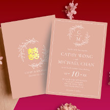 Boho dusty rosa löv utandningsmodern kinesisk bröl