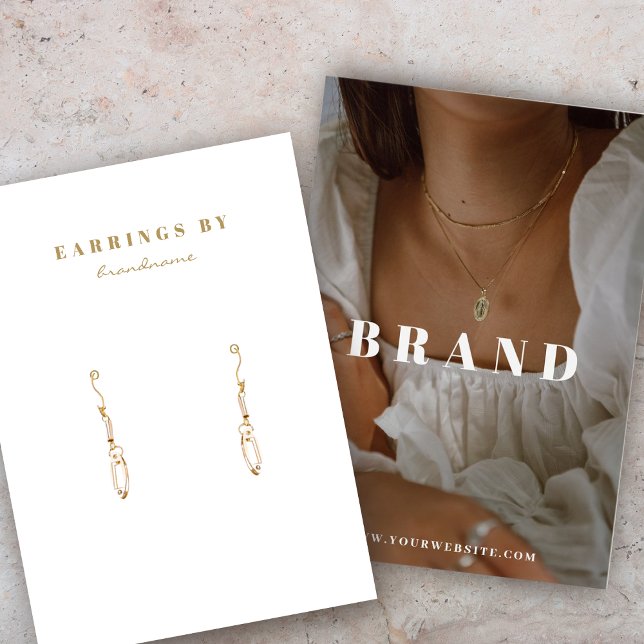 Boho Earring Visning Photo Card Visitkort (Skapare uppladdad)