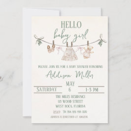Boho Earth Rosa Girl Baby Shower-inbjudan Inbjudningar