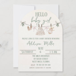 Boho Earth Rosa Girl Baby Shower-inbjudan Inbjudningar