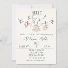 Boho Earth Rosa Girl Baby Shower-inbjudan Inbjudningar