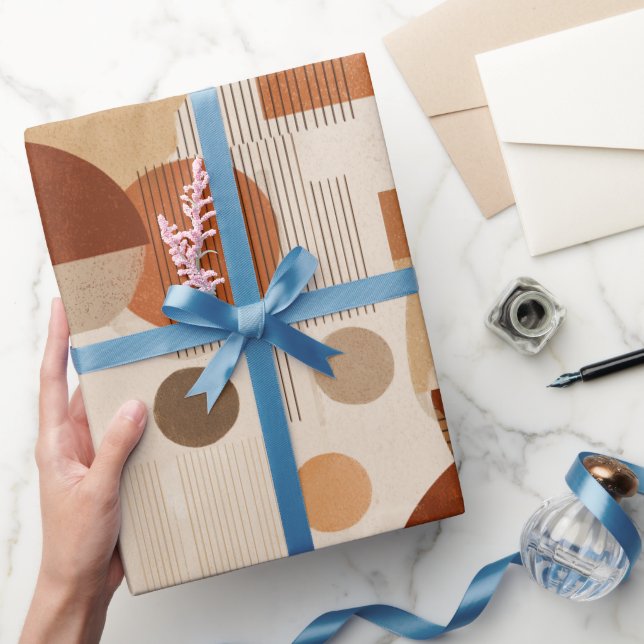 Boho Earth Tones Terracotta Geometric Pattern Presentpapper (Gifting)