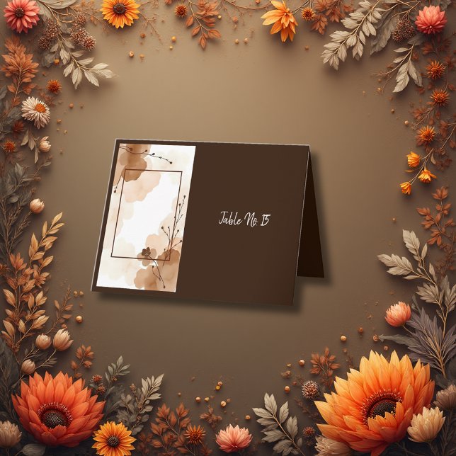 Boho Earthy Blommiga Accenter bord nummer kort (Skapare uppladdad)