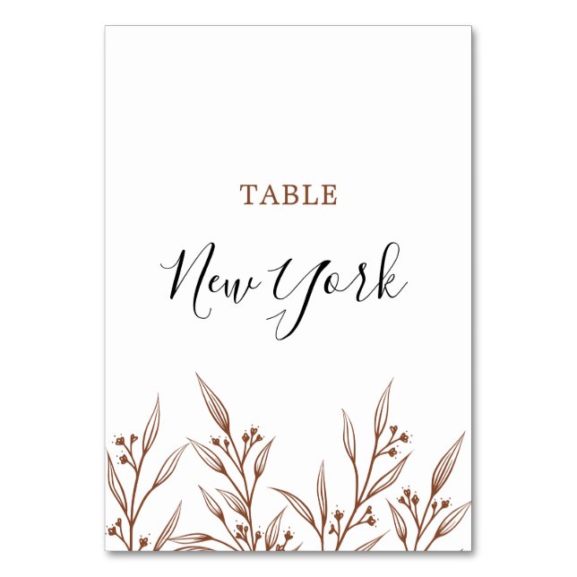 Boho Earthy Botanical Elegant Ivory Bordsnummer (Framsidan)