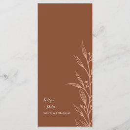 Boho Earthy Botanical Elegant Ivory Bröllop Meny