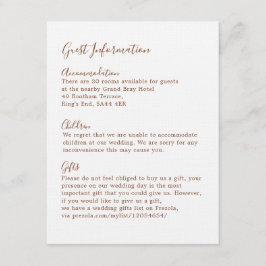 Boho Earthy Botanical Elegant Ivory Guest Tilläggskort