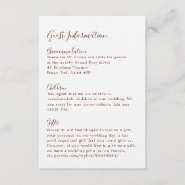 Boho Earthy Botanical Elegant Ivory Guest Tilläggskort