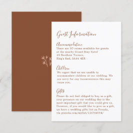 Boho Earthy Botanical Elegant Ivory Guest Tilläggskort