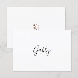 Boho Earthy Botanical Elegant Ivory Place Card