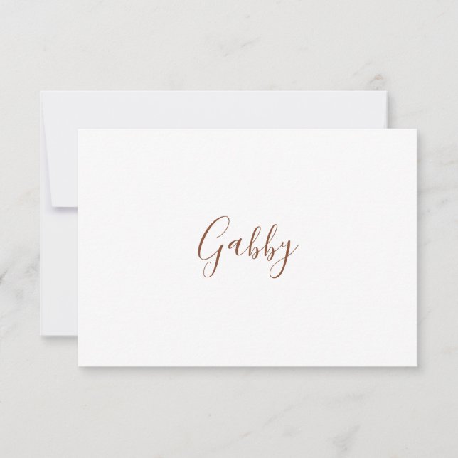 Boho Earthy Botanical Elegant Ivory Place Card (Framsida)