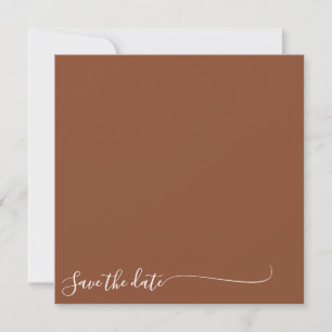 Boho Earthy Botanical Elegant Ivory Square Card Spara Datumet