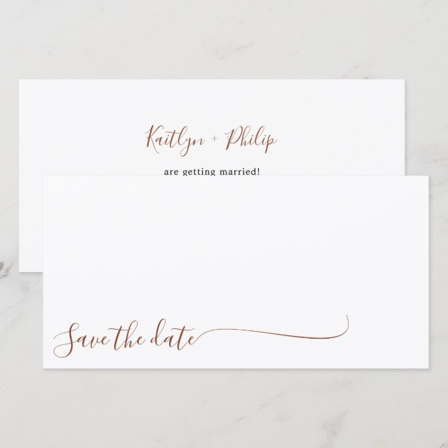 Boho Earthy Botanical Elegant Ivory White Spara Datumet (Fram/baksida)