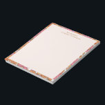 Boho Earthy Burnt Orange Blommigt Personlig Namn Anteckningsblock<br><div class="desc">Boho Earthy Burnt Orange Blommigt Personlig Namn Stationery Anteckningsblock</div>