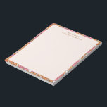 Boho Earthy Burnt Orange Blommigt Personlig Namn Anteckningsblock<br><div class="desc">Boho Earthy Burnt Orange Blommigt Personlig Namn Stationery Anteckningsblock</div>