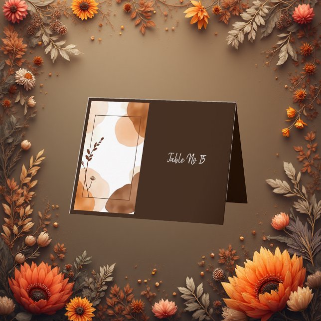 Boho Earthy Floral Accents table number card Tack Kort (Skapare uppladdad)