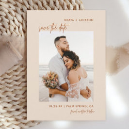 Boho Earthy Photo Sparar datumet Cards Tack Kort