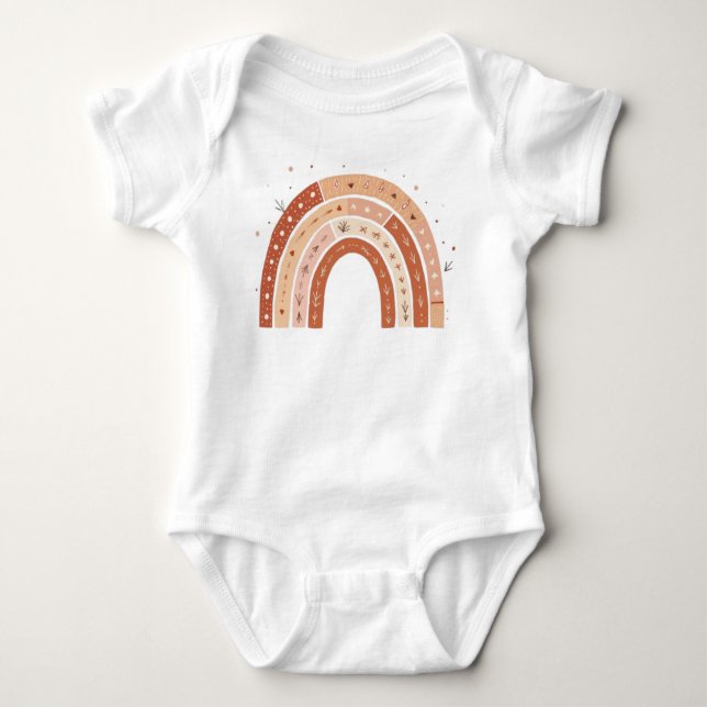 Boho Earthy Rainbow Aestthetic T Shirt (Framsida)