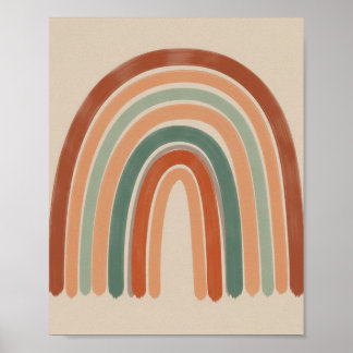 Boho Earthy Rainbow - Barnväggskonst Poster