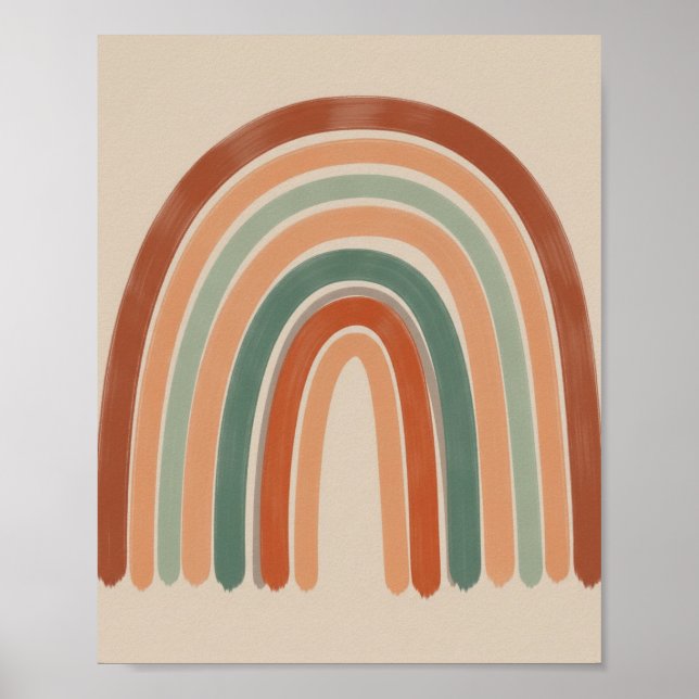 Boho Earthy Rainbow - Barnväggskonst Poster (Framsidan)