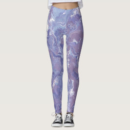 Boho Eclectic Soft Lila Digital Abstrakt Marble Leggings