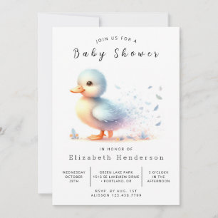 Boho Editable Anka Baby Shower Inbjudningar