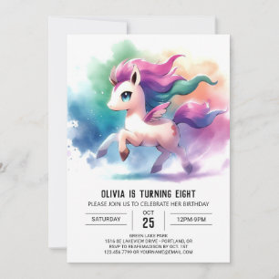 Boho Editable Horse Birthday Inbjudningar