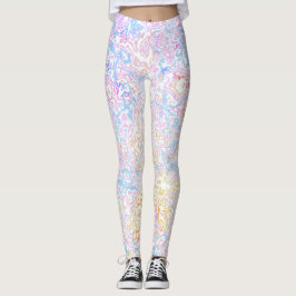 Boho Eklektisk Hippie Funky Färgglad Pastell Marmo Leggings