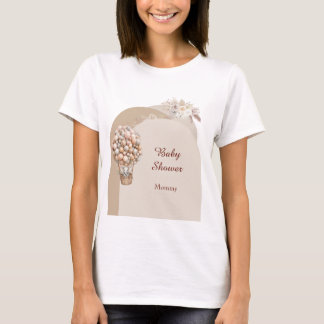 Boho Elefant Luftballong Neutral Blivande Mamma T Shirt