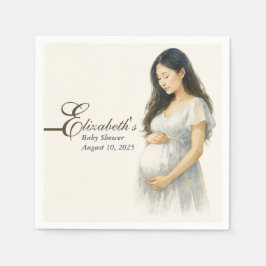 Boho Elegant  baby shower Asian mom-to-be Pappersservett