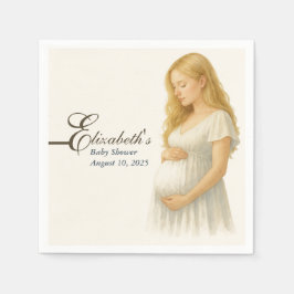Boho Elegant  baby shower blonde mom-to-be Pappersservett