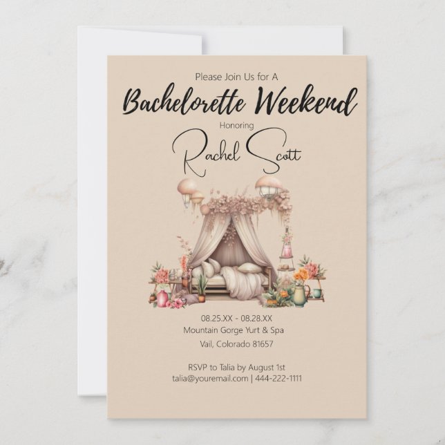 Boho Elegant Bachelorette Glamping Party Weekend  Inbjudningar (Framsida)