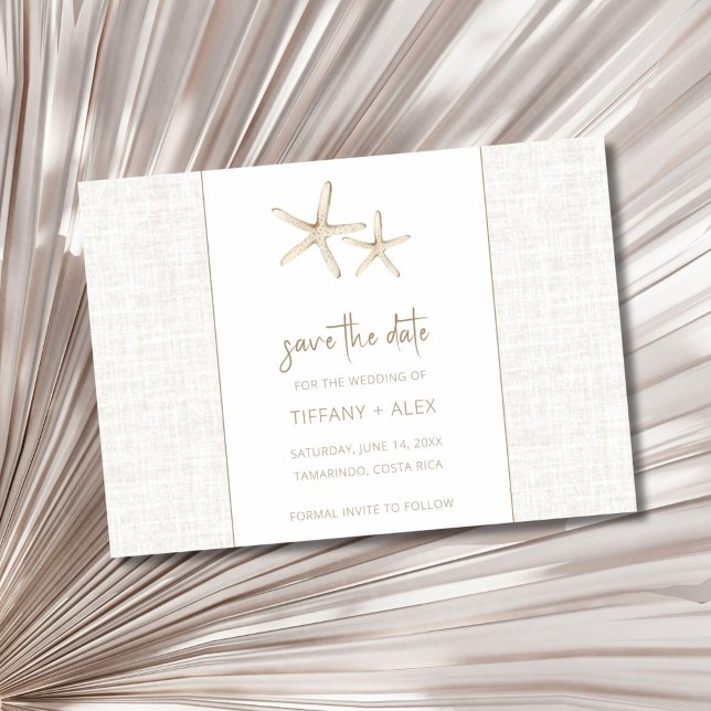 Boho Elegant Beach Wedding Photo Spara Datumet (Boho Elegant Beach Wedding Photo Save The Date)