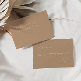 Boho Elegant Blek Taupe Bridesmaid Frieri kort