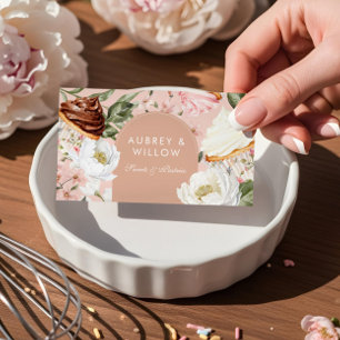 Boho Elegant Blommig Vattenfärg Cupcake Bageri Visitkort