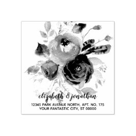 Boho Elegant Blommigt Bröllop Returadress Stämpel