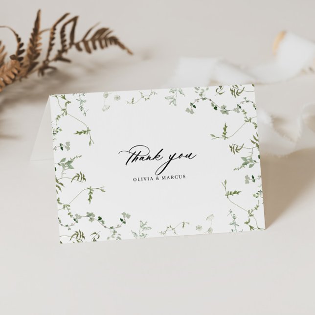 Boho Elegant Botanical Bröllop - tackkort (Botanical Thank You Card)